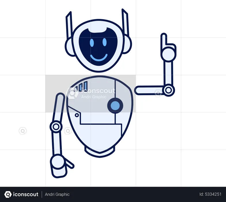 Robot pointing upwards  Illustration