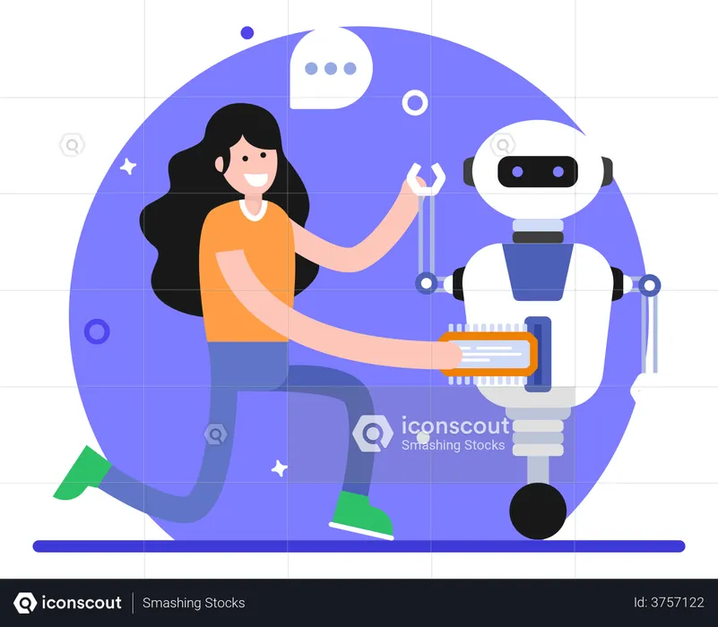 Robot Processing  Illustration