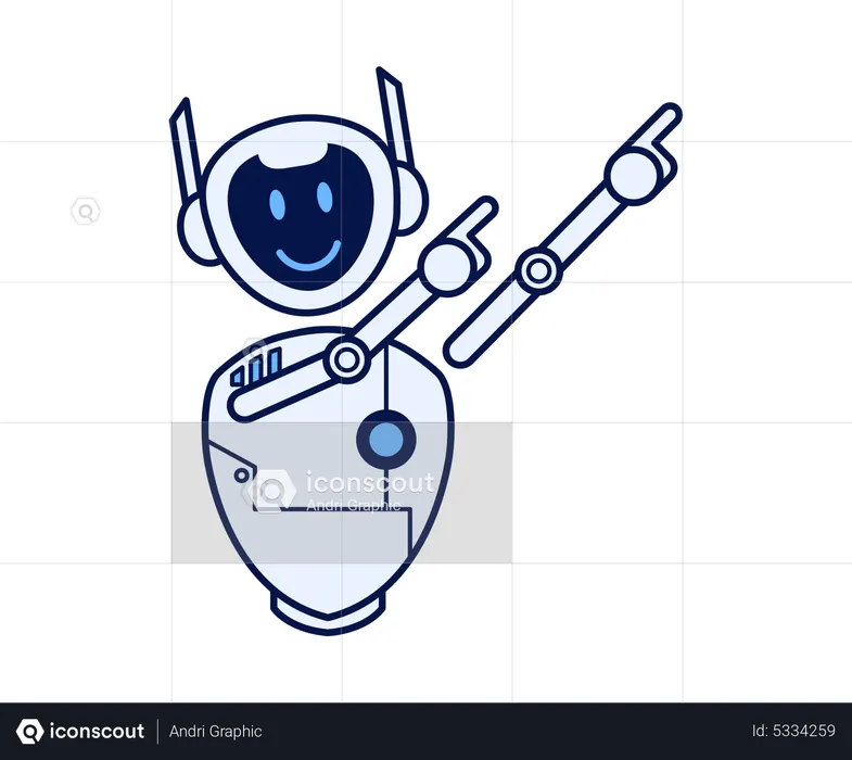 Robot showing upwards gesture  Illustration