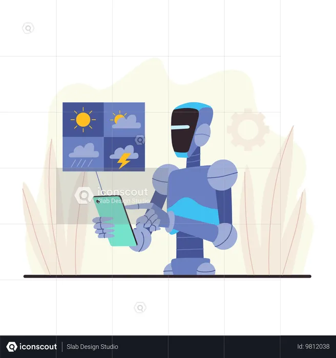 Robot using generative AI  Illustration