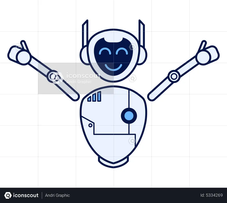 Robot with greeting gesture  Illustration