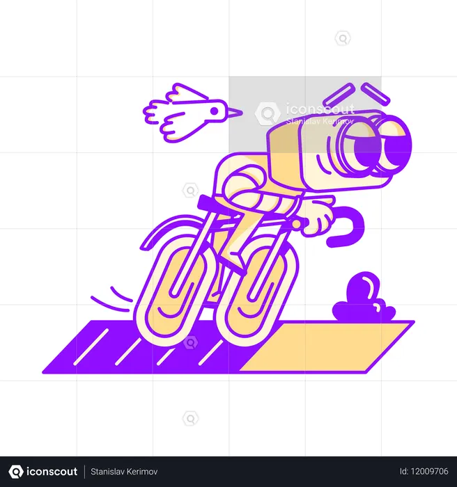 Robot working on file loading  Illustration