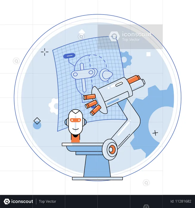 Robotic arm industrial smart manufacture equipment  Illustration