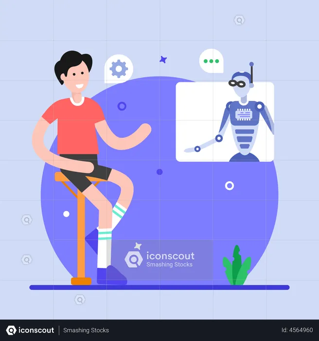 Robotic Chat  Illustration