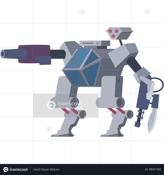 Robotic Gladiator  Illustration