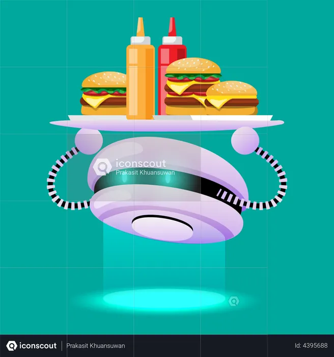 Robotic Waiter  Illustration