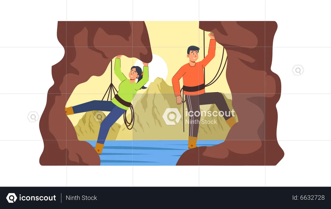 Rock Climbing  Illustration