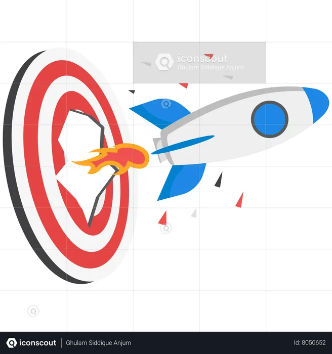 Rocket hitting target  Illustration