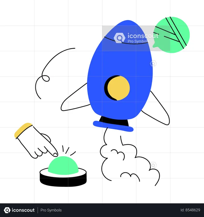 Rocket launch Flag Illustration