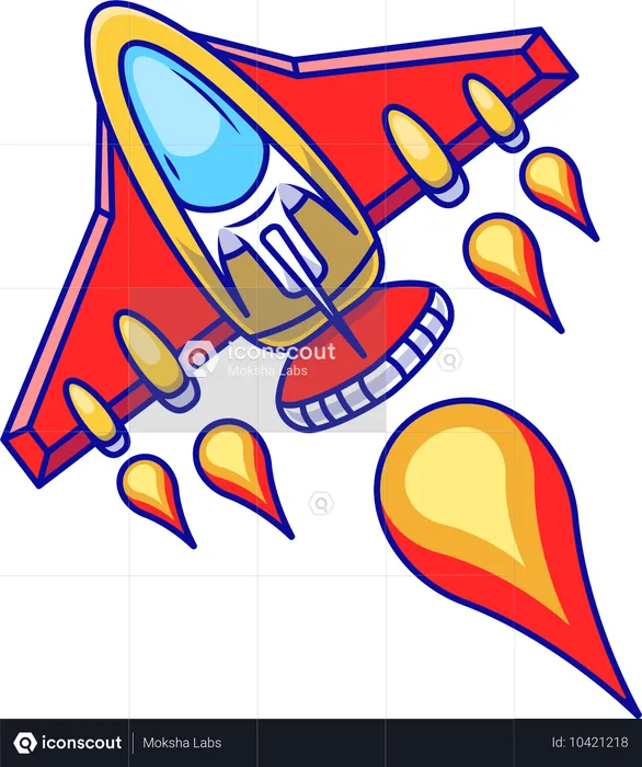 Rocket Ship Flying  Illustration