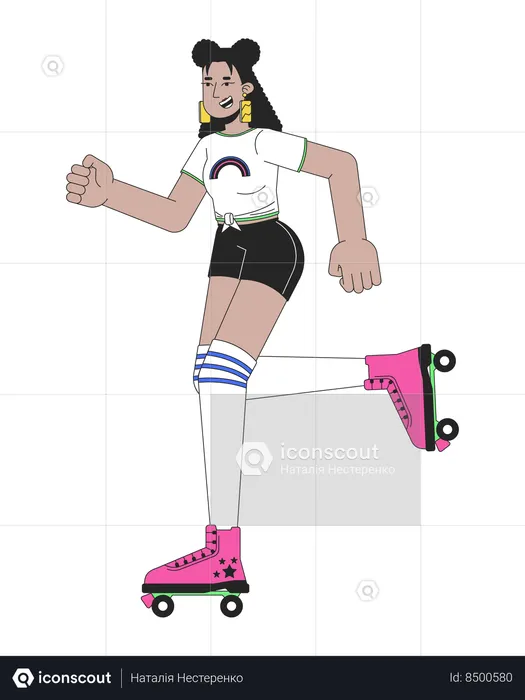 Roller disco girl  Illustration