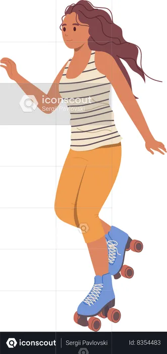 Roller skating girl  Illustration