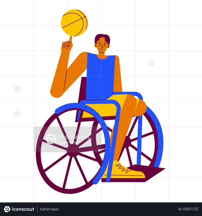 Rollstuhlbasketballspieler  Illustration