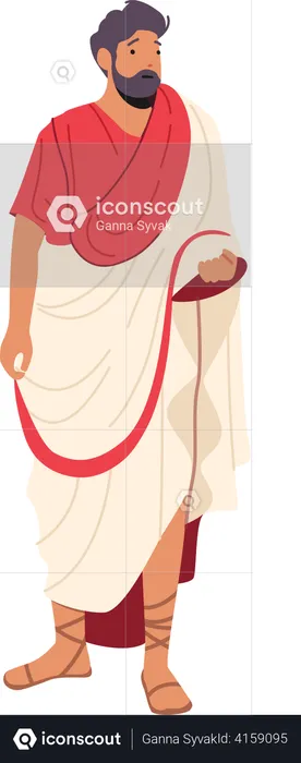 Roman Man in Traditional Clothes  Illustration