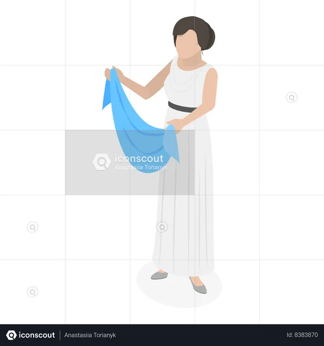 Roman woman in traditional roman outfit  Illustration