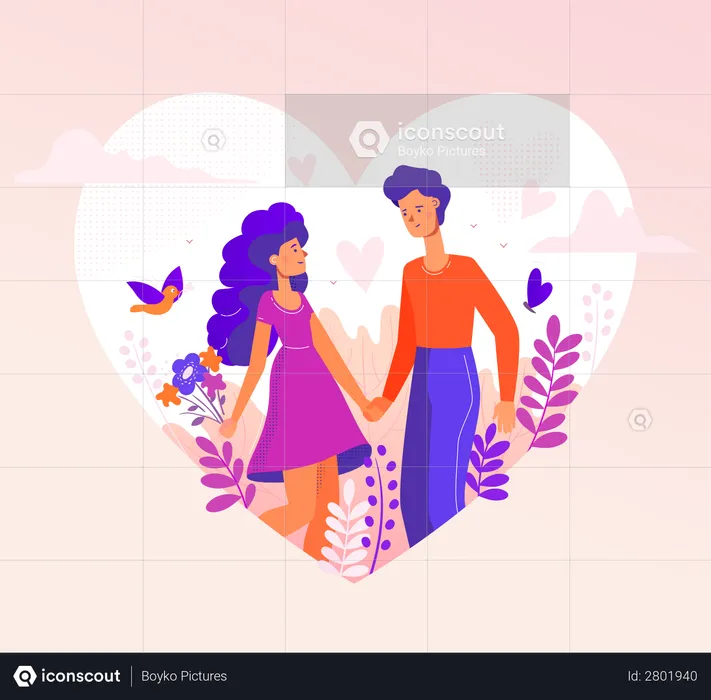 Romantic couple  Illustration