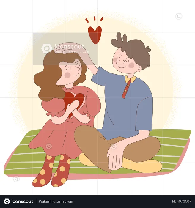 Romantic Couple  Illustration