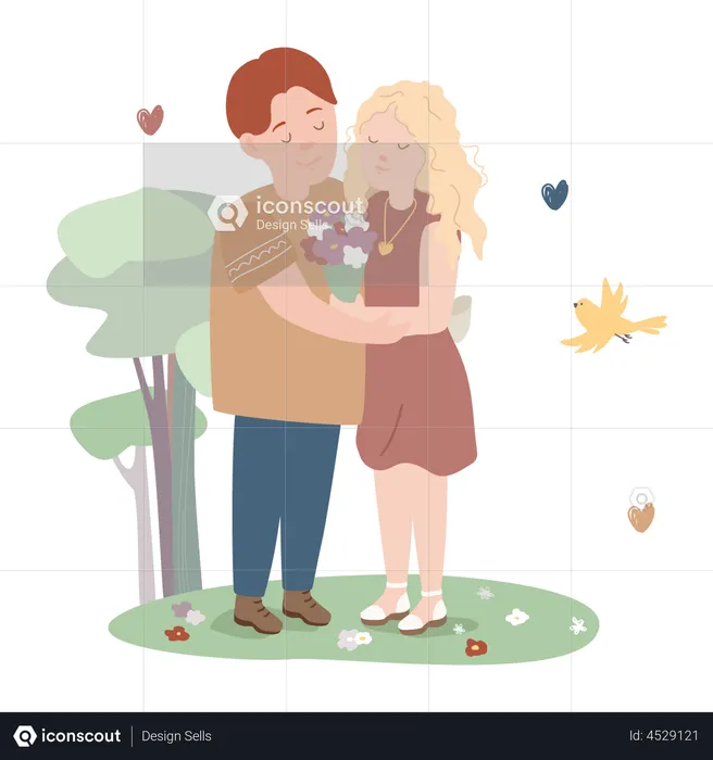 Romantic Couple  Illustration