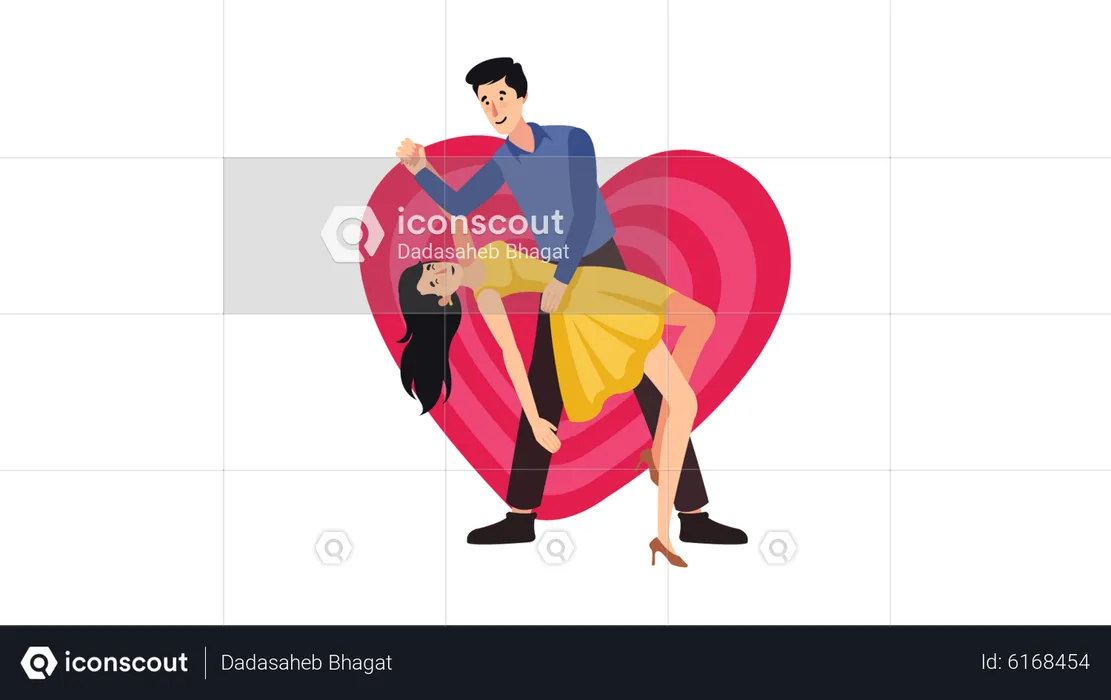 Romantic couple dancing  Illustration