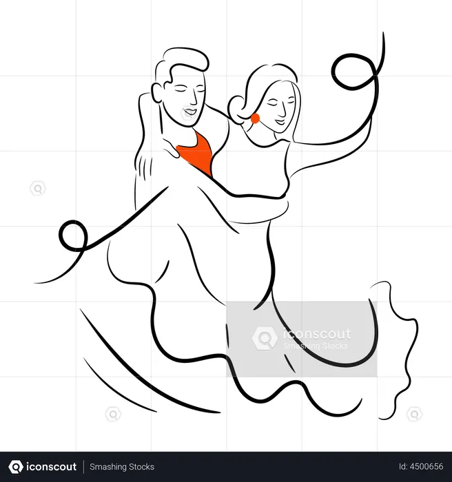 Romantic Couple  Illustration