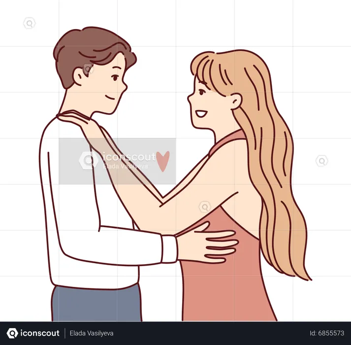 Romantic couple in love  Illustration