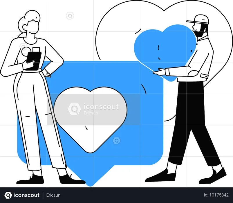 Romantic couple in love  Illustration