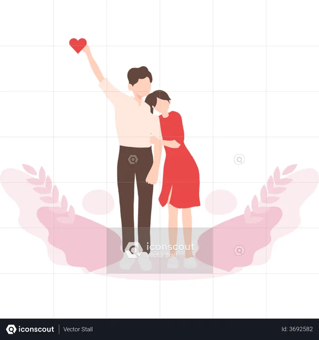 Romantic couple of valentine  Illustration