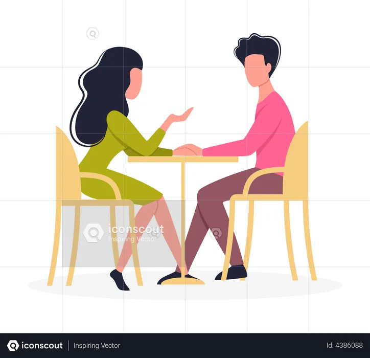 Romantic couple on date  Illustration