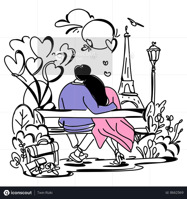 Romantic date  Illustration