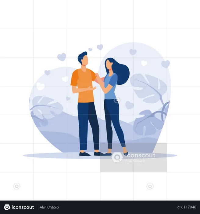 Romantic date  Illustration