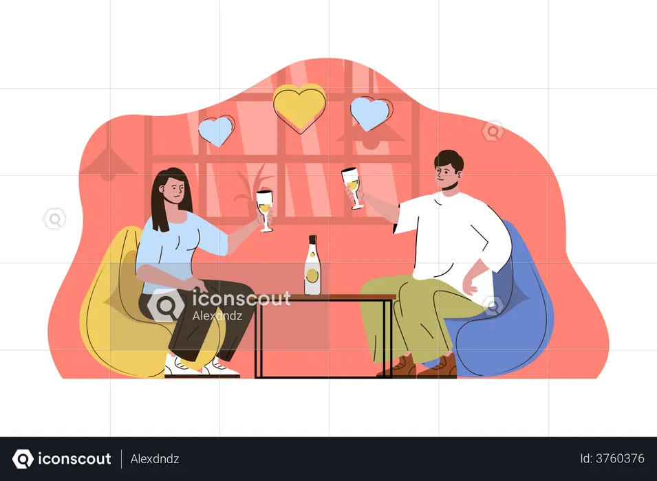 Romantic dinner  Illustration