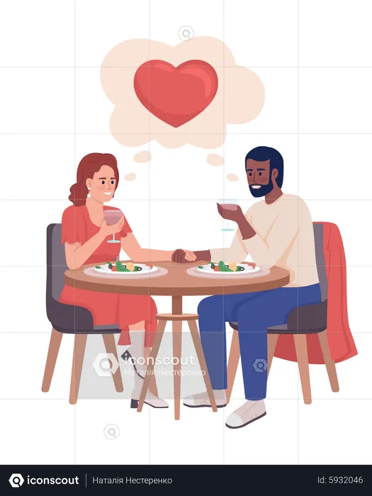 Romantic dinner  Illustration
