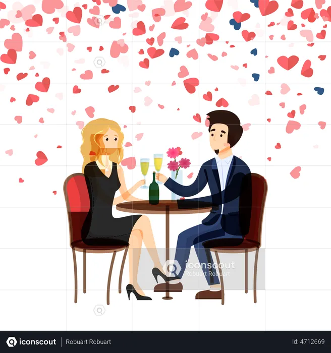 Romantic Dinner Date  Illustration