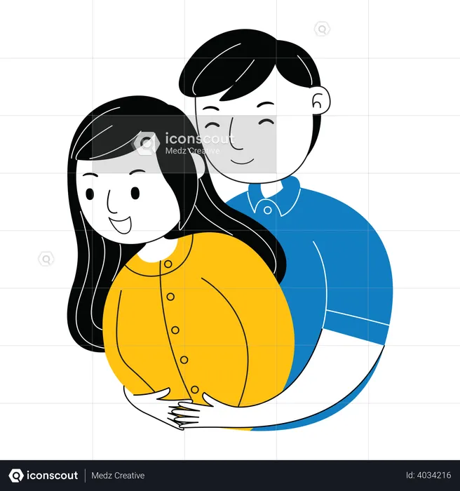 Romantic hug  Illustration