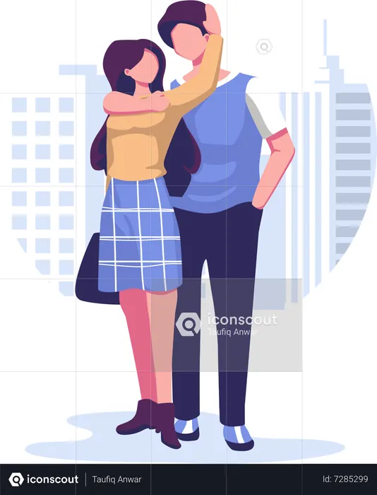 Romantic relationships flat style illustration vector design  Illustration