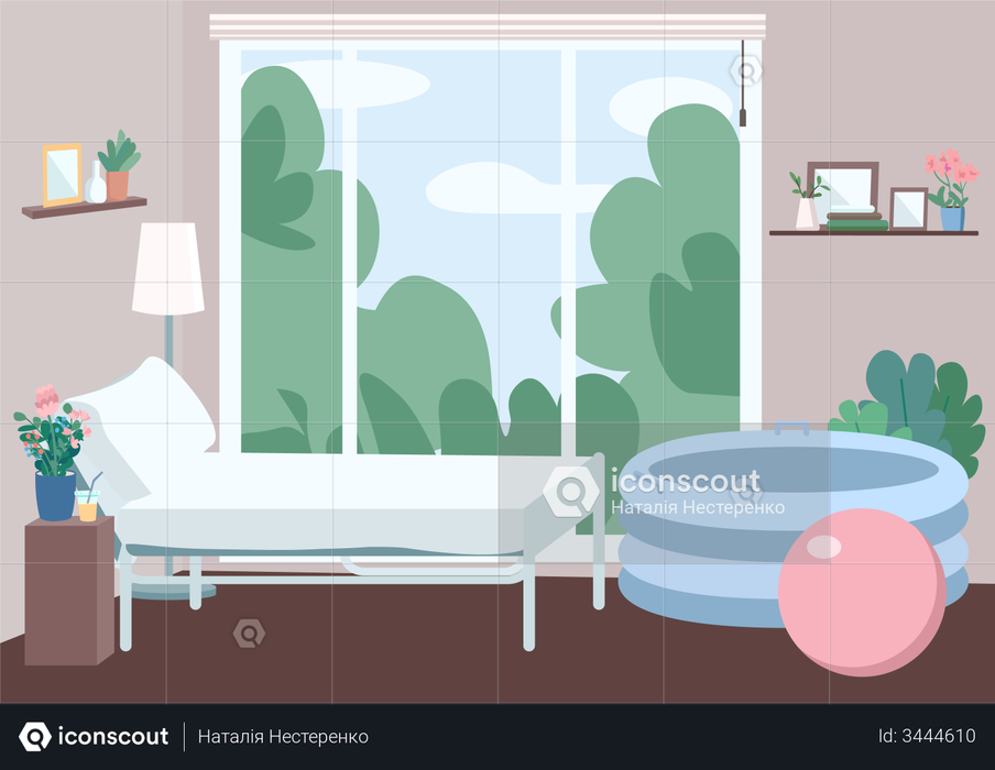 Room for home childbirth Illustration