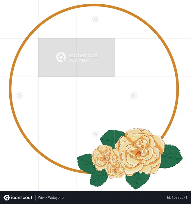 Rose jaune avec couronne  Illustration