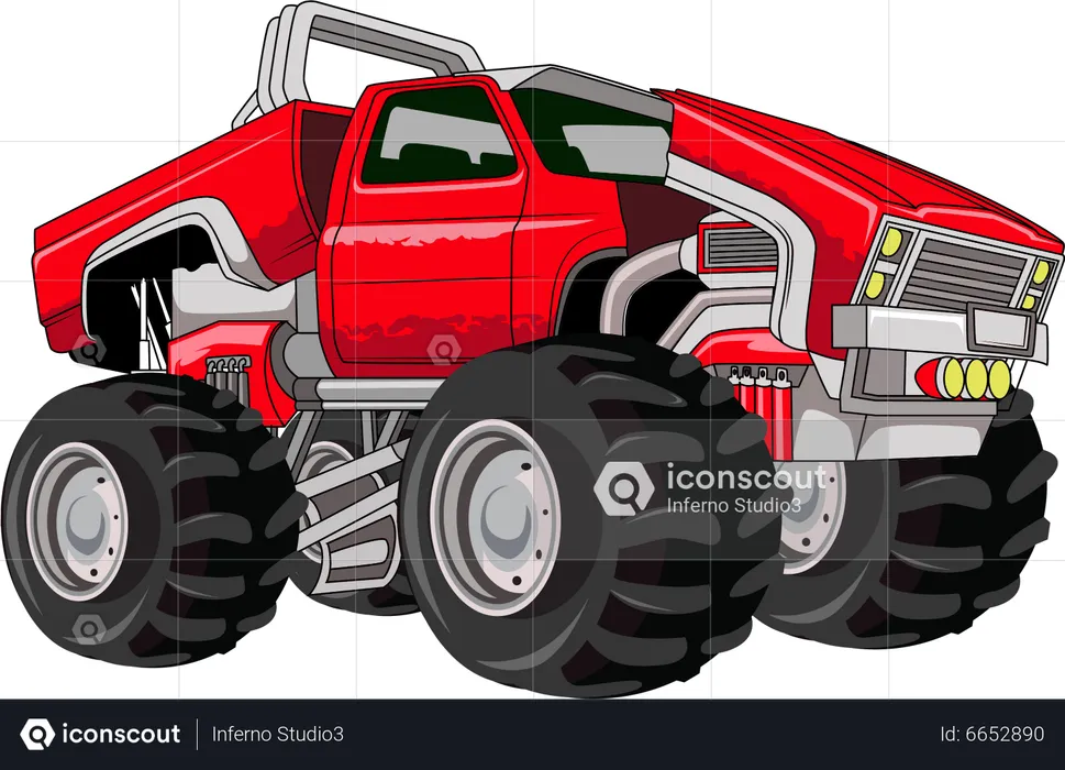 Roter Monstertruck  Illustration