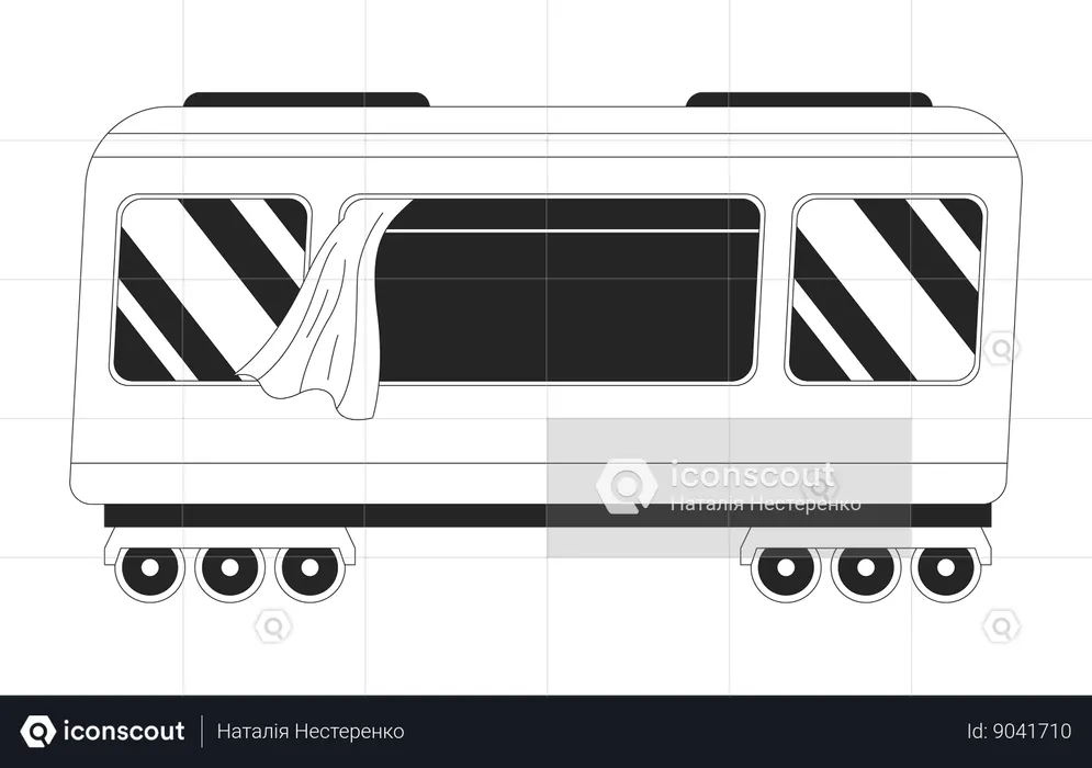 Roues de wagon de train  Illustration