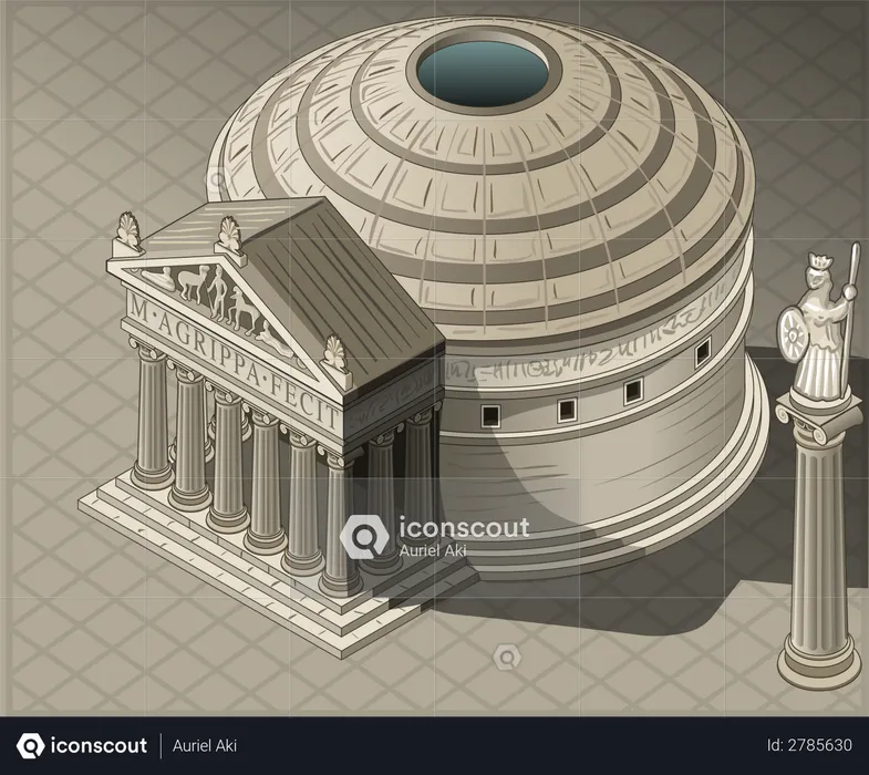 Round shaped Ancient Building  Illustration