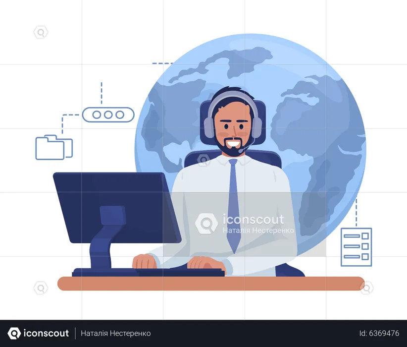 Round-the-clock support service  Illustration