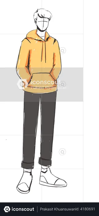 Roupas de moda masculina  Ilustração