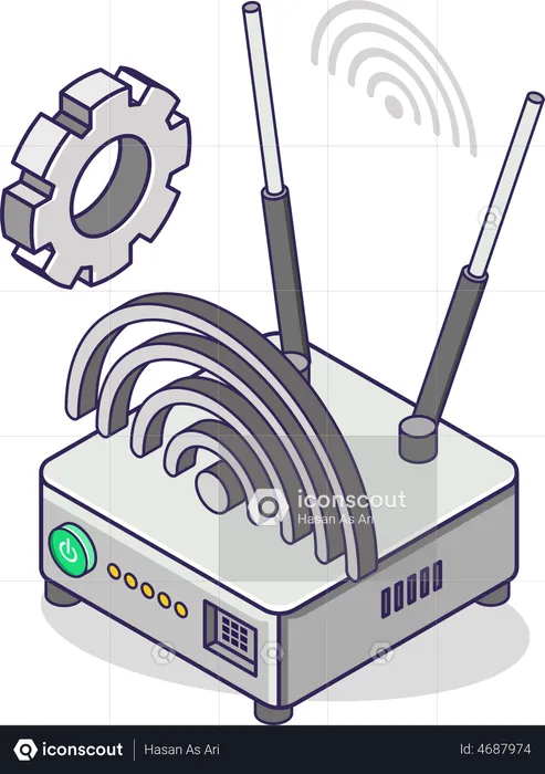 Router for wifi signal  Illustration