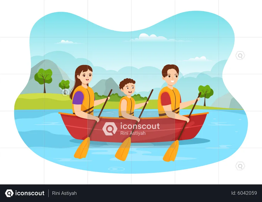 Rowing Sport  Illustration