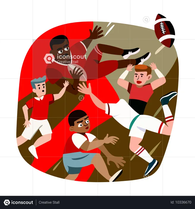 Rugby-Kampf  Illustration