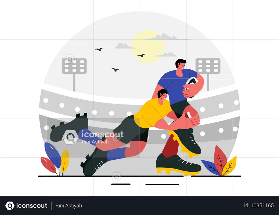 Rugby Match  Illustration