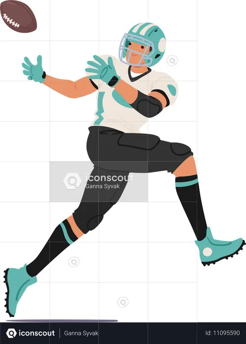 Rugby Player Positions Hands Correctly  Illustration