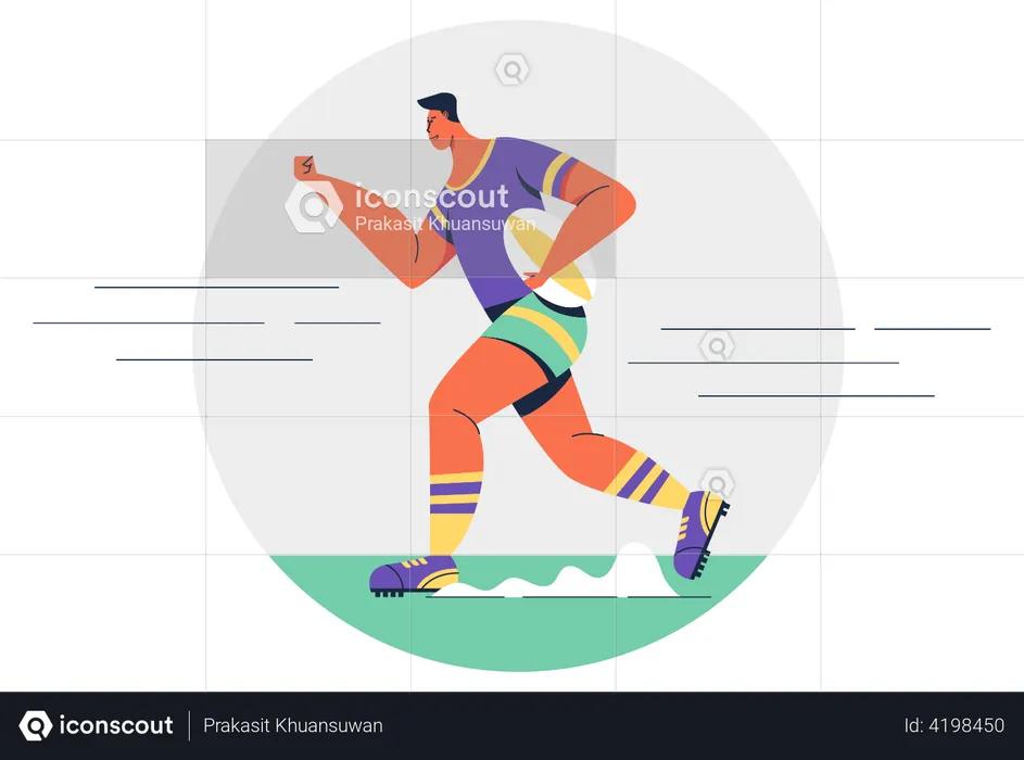 Rugby player running  Illustration