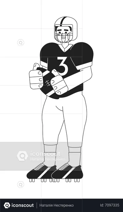 Rugby player wearing american football uniform  Illustration