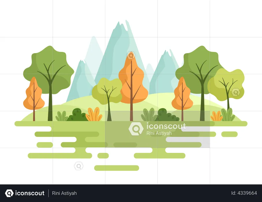 Ruisseau de montagne  Illustration